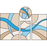 4 piece pattern stained glass