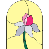 Flower 5 design stained glass
