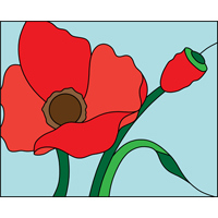 Flower 7 design stained glass