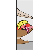 Fruit in bowl stained glass