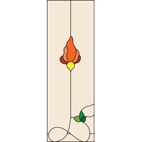 Flower pattern stained glass design