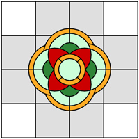 Square floral stained glass design