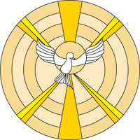 Round design with bird stained glass