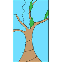 Stained glass tree pattern