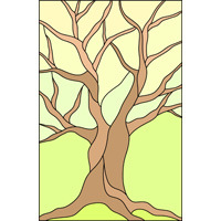 Autumn tree stained glass design