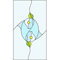 Rectangular pattern with oval detail stained glass