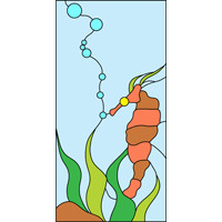 Seahorse stained glass design
