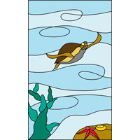 Turtle design stained glass