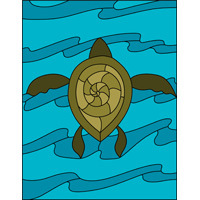 Top view turtle stained glass pattern