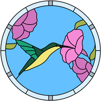 Hummingbird stained glass design