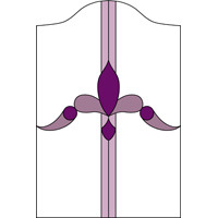 Purple design with top arch for stained glass panel