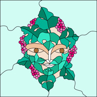 face abstract stained glass pattern