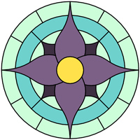 Flower round panel pattern