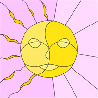 Sun moon stained glass design