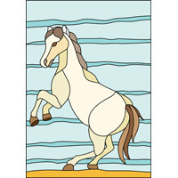 Horse stained glass panel