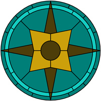 Star round panel glass pattern