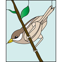 sparrow stained glass