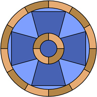 Cross pattern for stained glass windows and door panels