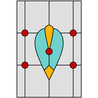 Oriental window stained glass design