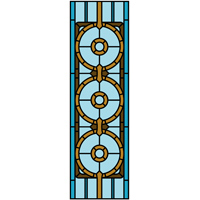 Stained glass door panel with Celtic knot style design