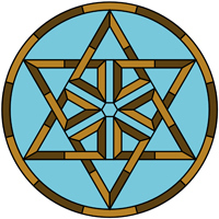 Star Celtic knot round panel