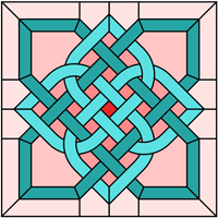 Celtic knot square pattern for stained glass