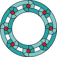 Round celtic knot stained glass mirror