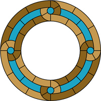 Round stained glass mirror pattern