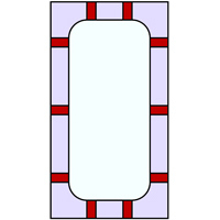 Rectangular frame stained glass pattern
