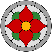 Flower round panel stained glass design