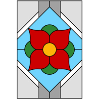 Flower window stained glass design