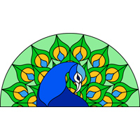 peacock stained glass