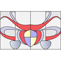 Coat of arms stained glass pattern